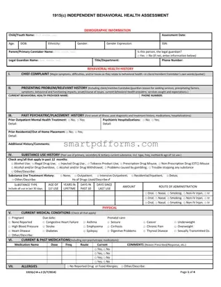 Blank 1915 C Assessment PDF Template
