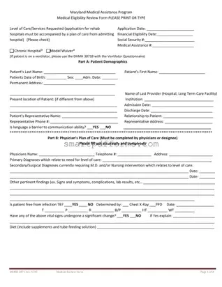 Blank 3871 Maryland Medicaid PDF Template