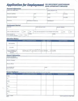 Blank A 9661 Application PDF Template