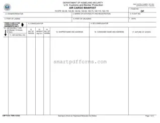 Blank Air Cargo Manifest PDF Template