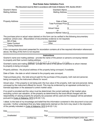 Blank Alabama Rt 1 PDF Template