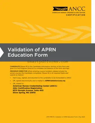 Blank Ancc Certification Verification PDF Template