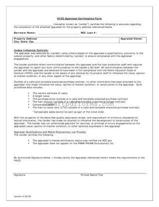 Blank Appraisal Hvcc PDF Template