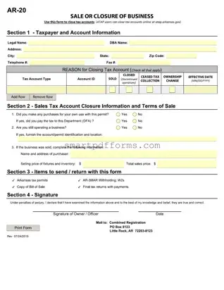 Blank Ar 20 PDF Template