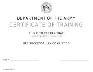 Blank Army Certificate Da 87 PDF Template