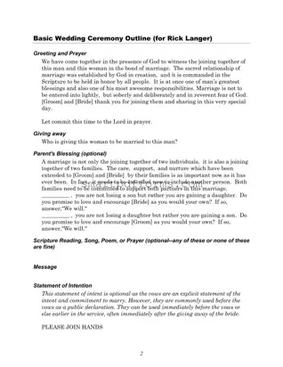 Blank Wedding Ceremony Script PDF Template