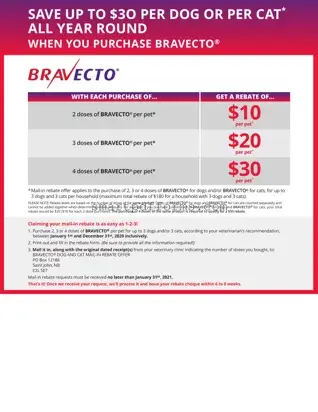 Blank Bravecto rebate form PDF Template