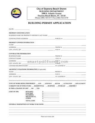 Blank Building Permit PDF Template