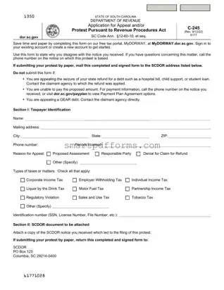 Blank C 245 Carolina PDF Template