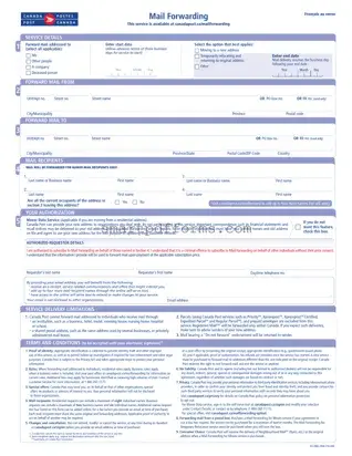 Blank Ca Mail Forwarding PDF Template
