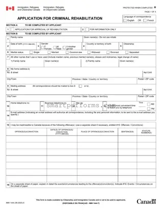 Blank Canada Criminal Rehabilitation PDF Template