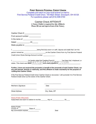 Blank Cashiers Check Pdf PDF Template