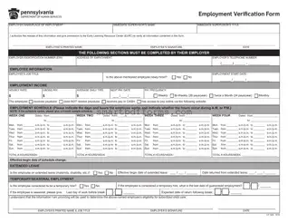 Blank Ccis Employment Verification PDF Template