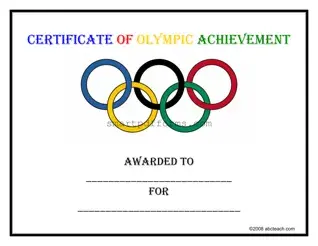 Blank Certificate Olympic PDF Template
