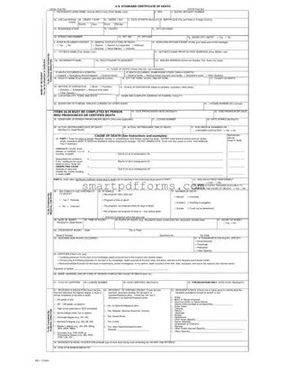 Blank Certification Death PDF Template
