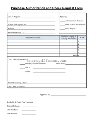 Blank Church Financial Expense PDF Template