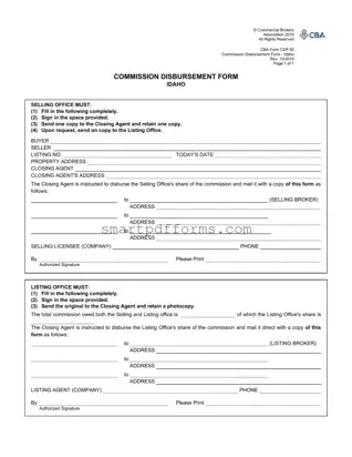Blank Commission Disbursement PDF Template