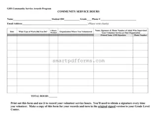 Blank Community Service PDF Template