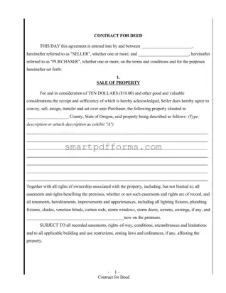 Blank Contract For Deed PDF Template