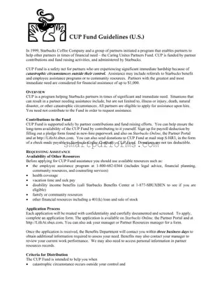 Blank Cup Fund Application PDF Template