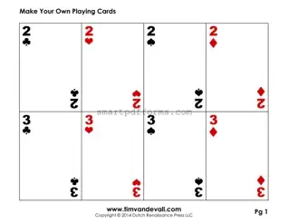 Blank Custom Playing Cards PDF Template