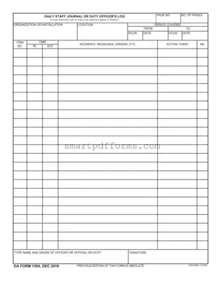 Blank Da 1594 PDF Template