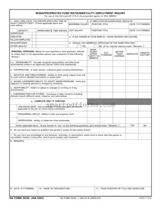 Blank Da 3439 PDF Template