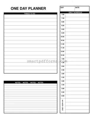Blank Daily Planner PDF Template