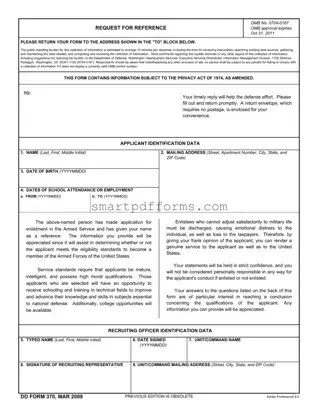 Blank Dd 370 PDF Template