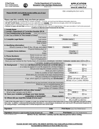 Blank Department Of Corrections Visitation Florida PDF Template