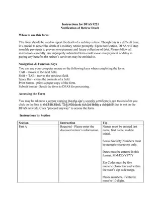 Blank Dfas Notification Of Death PDF Template