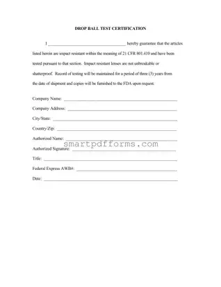 Blank Drop Ball Certificate PDF Template