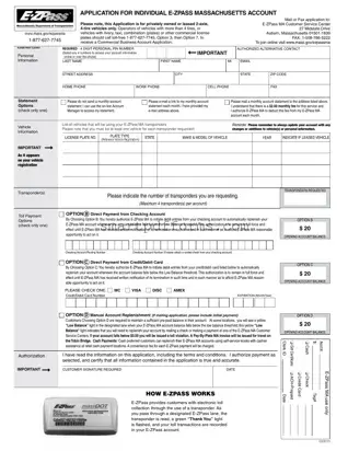 Blank E Zpass Ma Application PDF Template