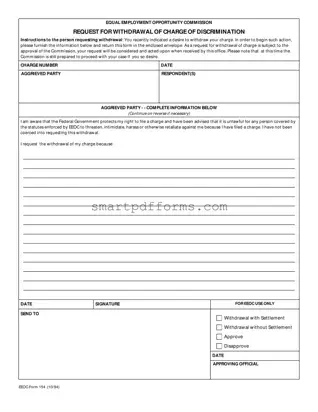 Blank Eeoc 154 PDF Template