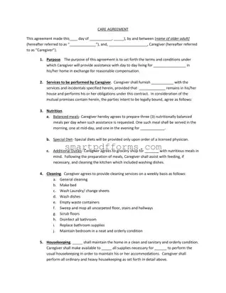 Blank Elder Care Agreement 85 PDF Template