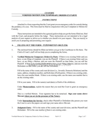 Blank Ex Parte Temporary Custody Order Ohio PDF Template