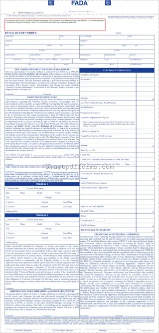 Blank Florida Buyers Order PDF Template