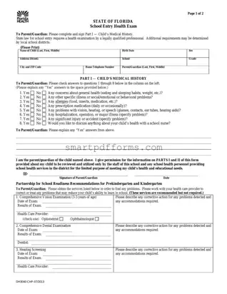 Blank Florida Health PDF Template
