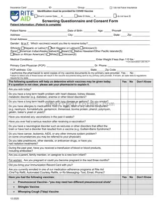Blank Flu Vaccine PDF Template