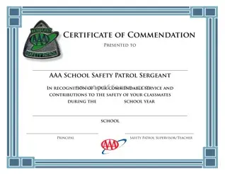 Blank Free Safety Patrol Certificates PDF Template