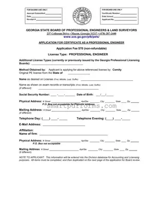 Blank Georgia Pe Comity Application PDF Template