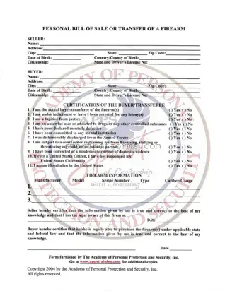 Blank Gun Transfer Georgia PDF Template