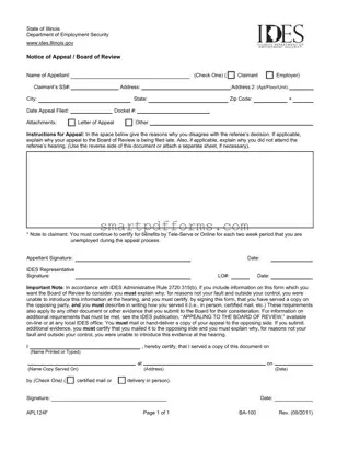 Blank Illinois Notice Appeal PDF Template