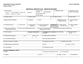 Blank Individual Service Plan Wisconsin PDF Template