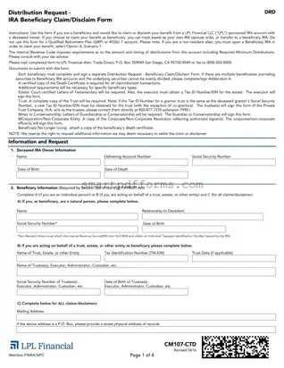 Blank Ira Beneficiary Disclaimer PDF Template