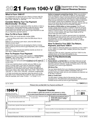Blank IRS 1040-V PDF Template