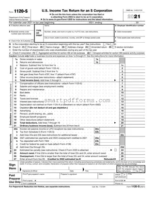 Blank IRS 1120-S PDF Template