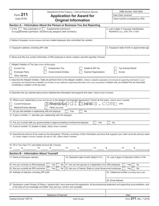 Blank IRS 211 PDF Template