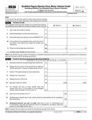 Blank IRS 8936 PDF Template