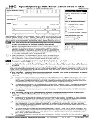 Blank IRS 941-X PDF Template